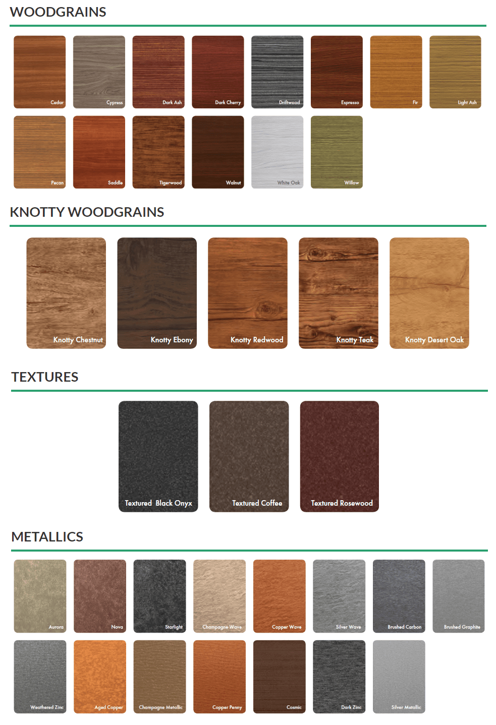 Lux Panel Siding Colours