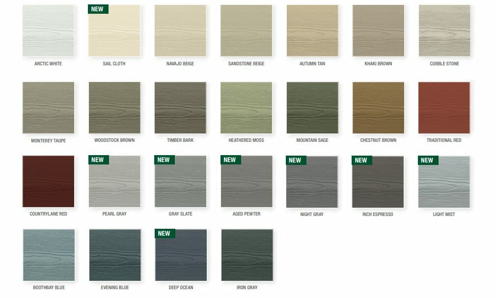 Colour palette for James Hardie Siding in Calgary, AB - cost