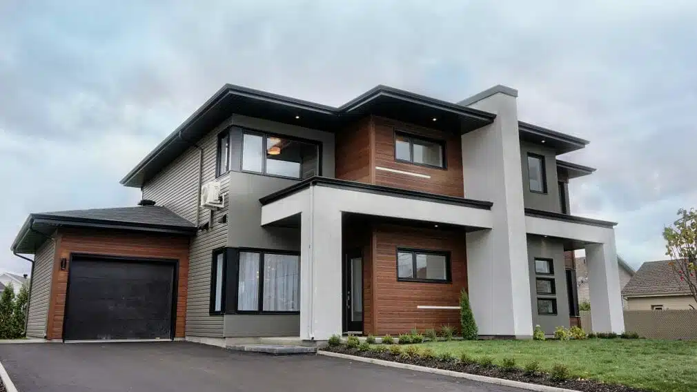 Double 5” Dutch Lap Naturetech® Engineered Wood Siding by KWP from Prestige Collection in Torrefied Brown Rustic Top siding contractors: installation, repair and painting
