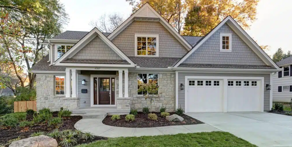 James Hardie Plank and Straight Edge Shingle Siding in Pearl Gray Exterior home siding - installation cost in Oakville
