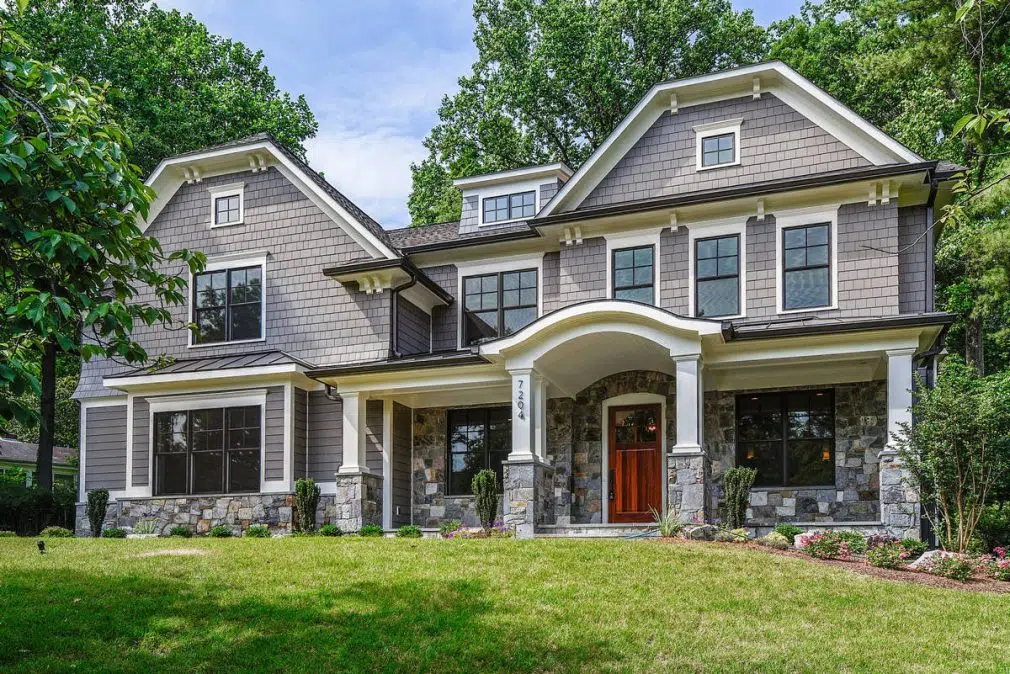 Cedar shingles on a historic house Exterior home siding - installation and replacement cost of James Hardie, cedar, vinyl siding in Cary, NC