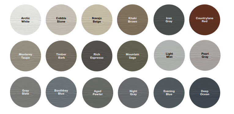 Colour palette for James Hardie Siding in Columbus, OH
